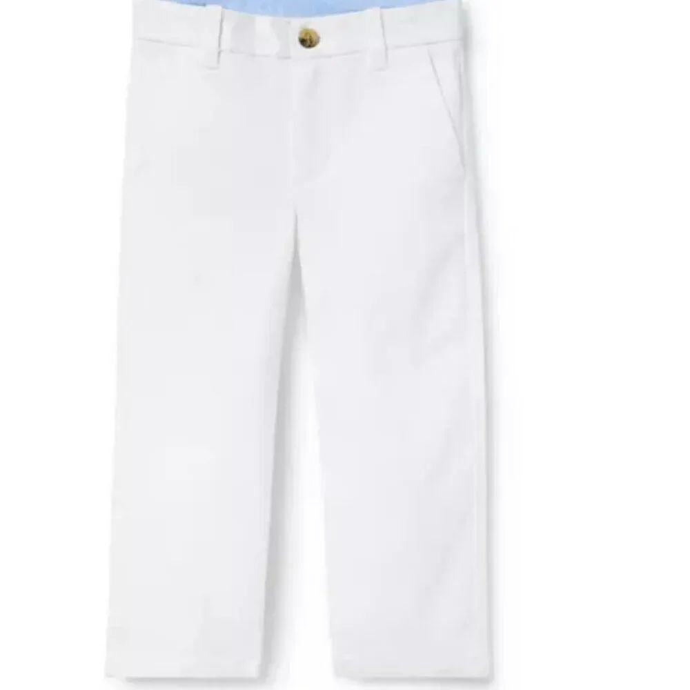 Janie and Jack 100048190 Boy Stretch Twill Pant NWT White 3